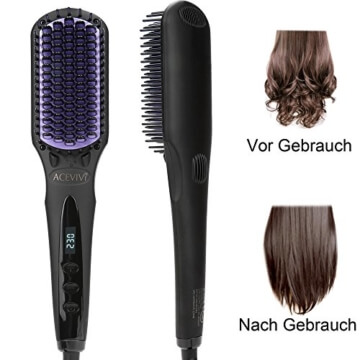 ACEVIVI Ionen Keramik Glättbürste mit Warmluft A2565