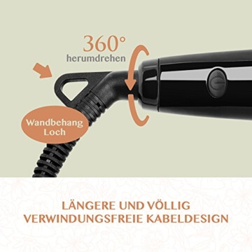BearMoo Glättbürste Keramik Haarglätter Schwarz