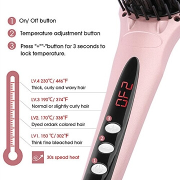 Haarglätter Glättbürste MCH Rosa 2-in-1 Ionisch